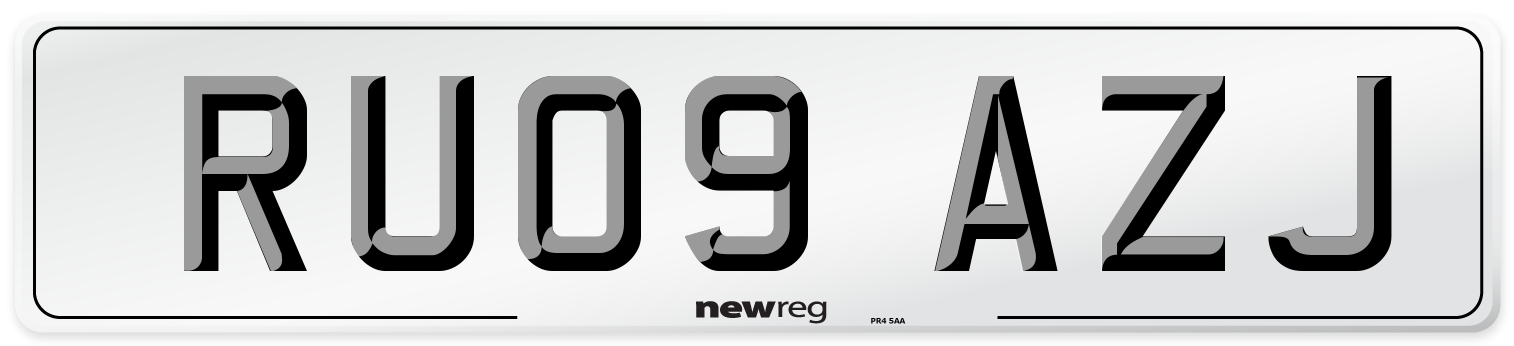RU09 AZJ Number Plate from New Reg